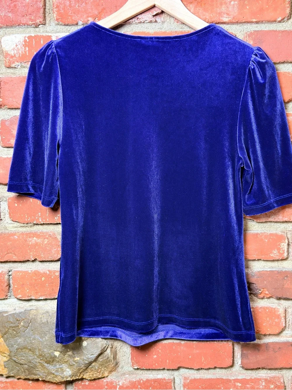 Boden womens velvet short-sleeve top size 4 Puff Short Sleeve Holiday Party